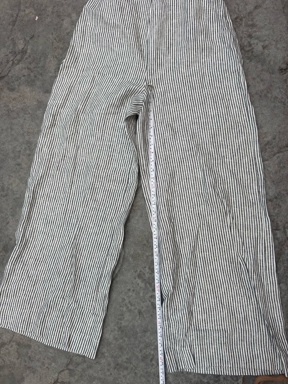 Reformation Autumn Linen Jumpsuit Vineyard Stripe Open Back Wide Leg Size 12 NWT - Picture 8 of 11